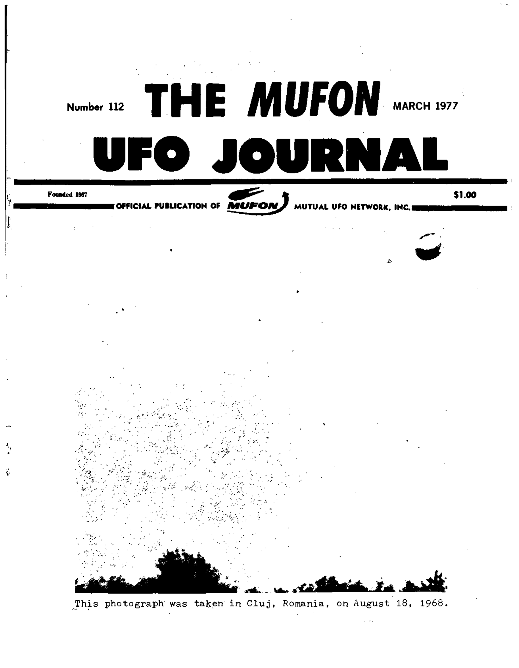 Complete text and images from the MUFON UFO Journal - 1977 3. March issue of the MUFON UFO Journal.